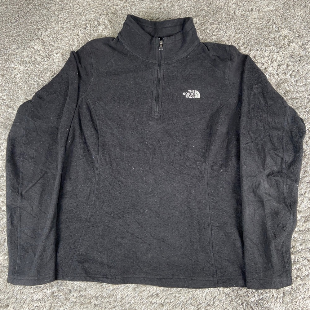 The North Face Fleece Glacier 1/4-Zip Fleece Pullover Womens M Black Lightweight